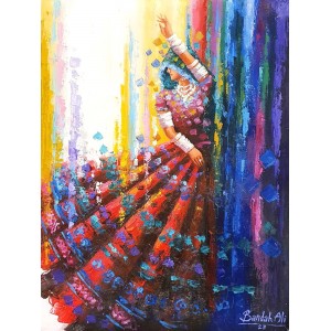 Bandah Ali, 18 x 24 Inch, Acrylic on Canvas, Figurative-Painting, AC-BNA-146
